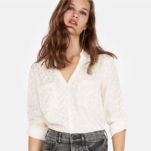 Express Polka Dot Portofino Blouse XL